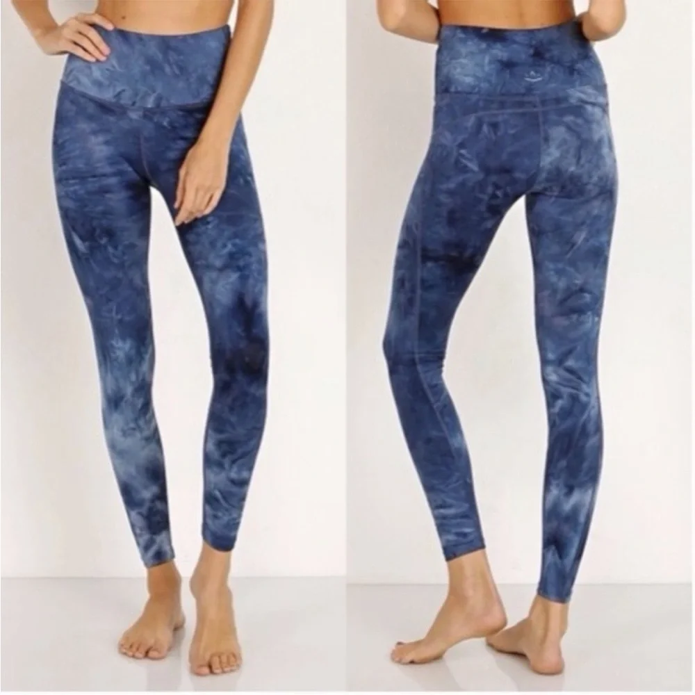 Beyond Yoga • smokeshow wave high waist long leggings blue sz L - Picture 1 of 8